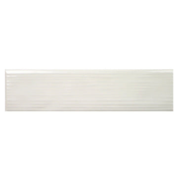 Buteo Cream Glossy Drift Deco, 3" x 12" Ceramic Tile | Backsplash Tile