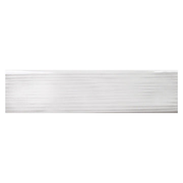 Buteo White Glossy Drift Deco, 3" x 12" Ceramic Tile | Backsplash Tile