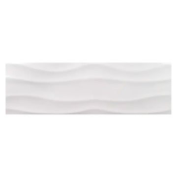 Buteo White Glossy Surge Deco, 5" x 16" Ceramic Tile | Kitchen Backsplash Tile