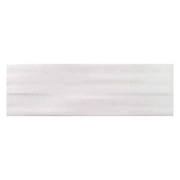 Buteo White Glossy Tide Deco, 5" x 16" Ceramic Tile | Kitchen Backsplash Tile