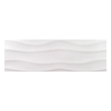 Buteo White Matte Surge Deco, 5" x 16" Ceramic Tile | Backsplash Tile