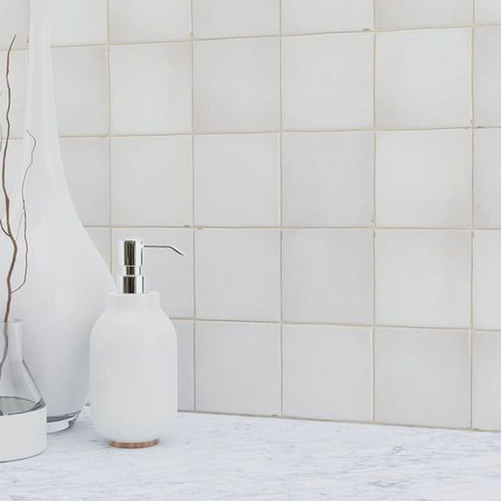 Canvas Zellige, 4" x 4" Ceramic Tile | Kitchen Backsplash Tile