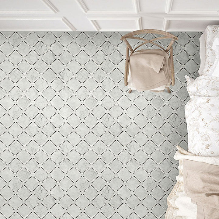Carrara White Danza Arabesque | Stone Tile for Kitchen and Bath