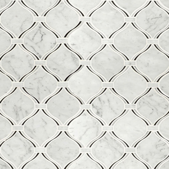 Carrara White Danza Arabesque | Stone Tile for Kitchen and Bath