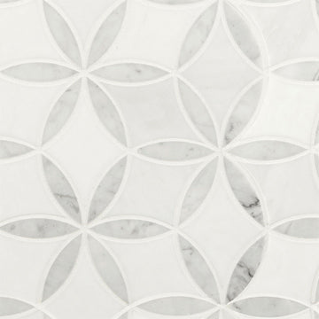 Cararra White La Fluer Pattern | Natural Stone Backsplash Tile