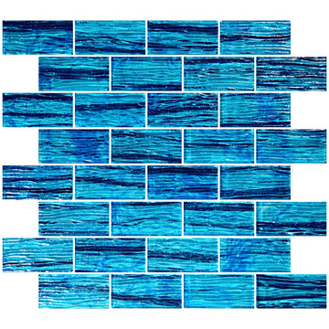 Caymen Blue, 1.5" x 3" Glass Tile | GM8153B4 | AquaBlu Mosaics