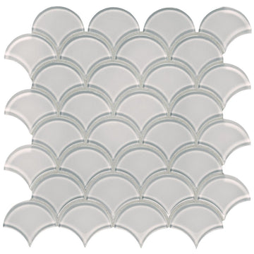 Cloud, Scallop Glass Tile | Tesoro Backsplash & Wall Tile