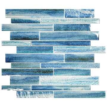 Coastal Sands Tidal Blue, Mixed Glass Tile | Swimming Pool Tile