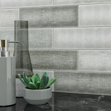 Collage Oxford Gray, 4" x 12" Ceramic Tile | Kitchen Backsplash Tile