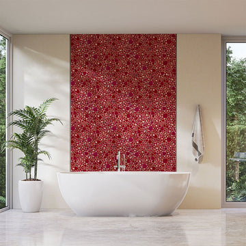Crimson Reef, Mixed Pebble Glass Tile | Pool, Spa, & Kitchen Tile