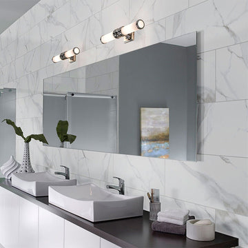 Dymo Stauary White, 12" x 24" Ceramic Tile | Large Format Wall Tile