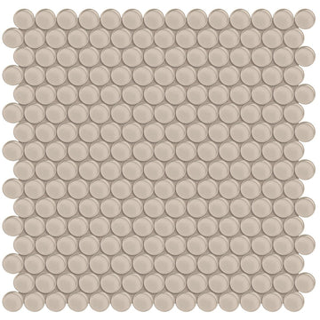 Earth, Penny Round Mosaic | ANAELEMPNRDEARTH | Aquatica Glass Tile