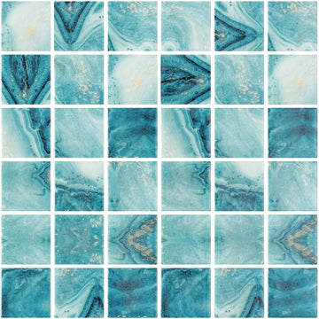 Aqua, 2" x 2" | Aquatica Glass Pool Tile