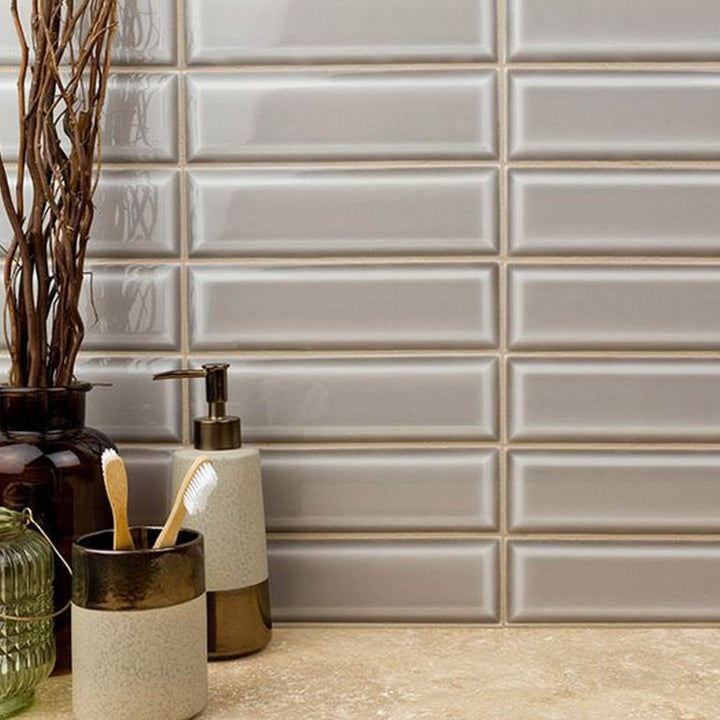 Fossil, 3" x 9" Ceramic Tile | Shower Wall & Kitchen Backsplash Tile