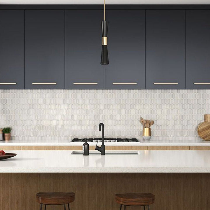 Framework Pewter, Hexagon Mosaic | Ceramic Tile by Anthology