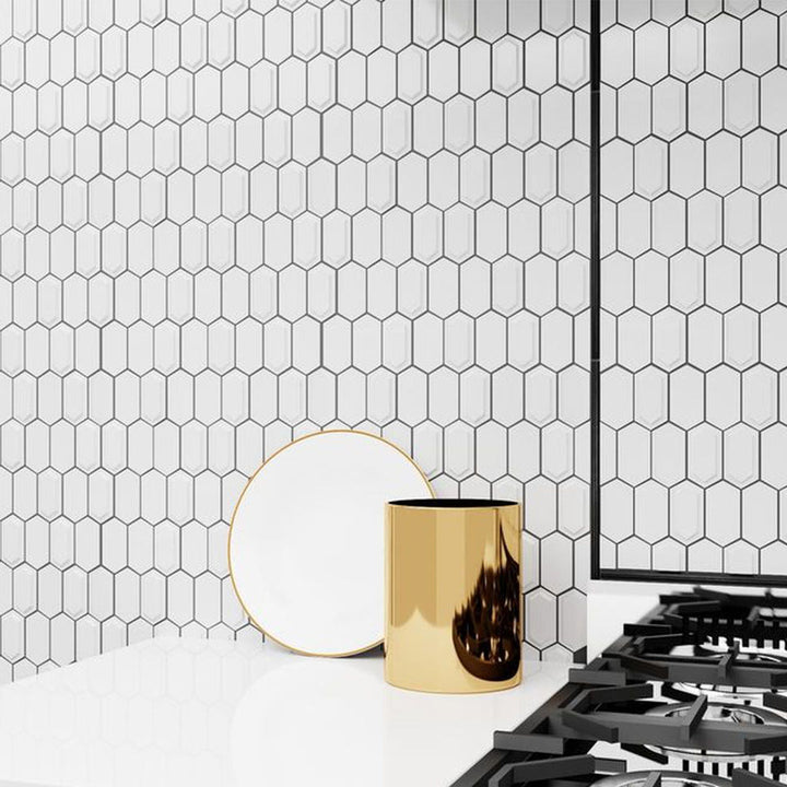 Framework Plaster, Hexagon Mosaic | Ceramic Tile by Anthology