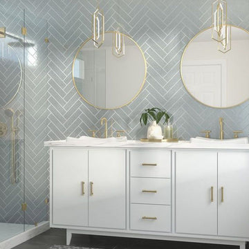 French Grey Brick, 2.5" x 9.5" Ceramic Tile | Subway Backsplash Tile