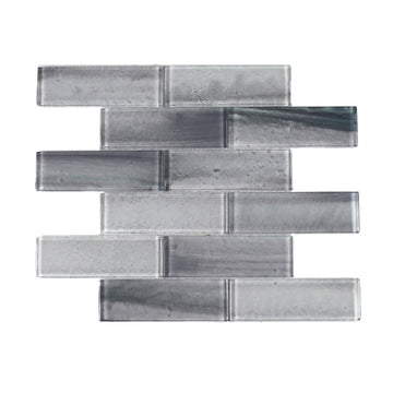 Gemstone Silver, 3" x 9" Glass Tile | Subway Tile