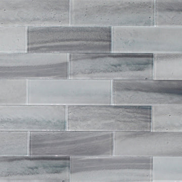 Gemstone Silver, 3" x 9" Glass Tile | Subway Tile