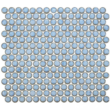 Glacier Blue, Penny Round Mosaic | Porcelain Tile by Fujiwa
