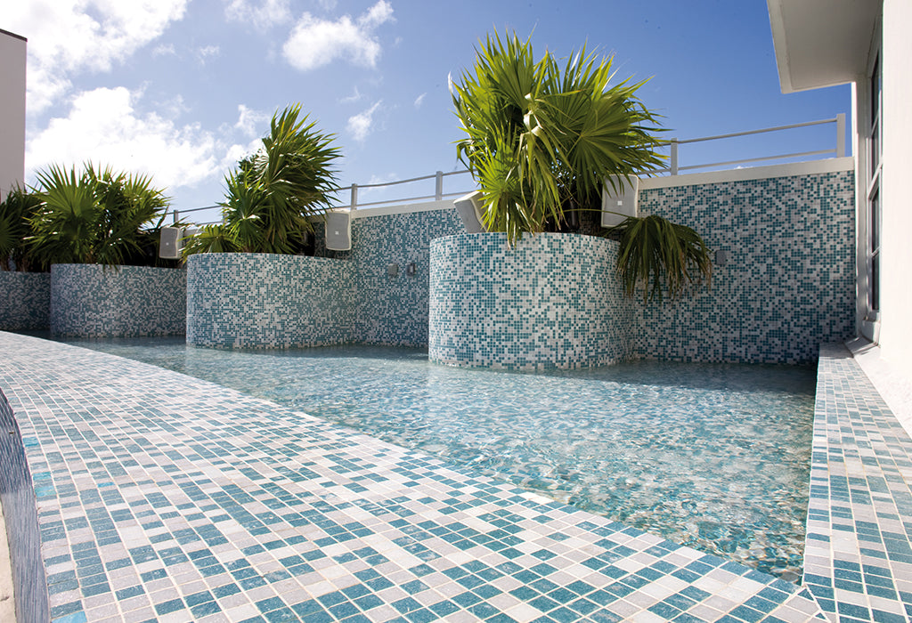 Glass pool tile
