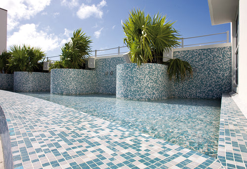 Glass pool tile