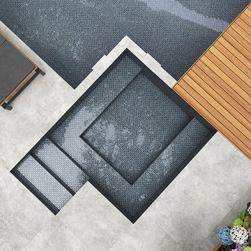 Glitter Black, 1" x 2" Glass Tile | Mosaic Pool Tile by Vidrepur