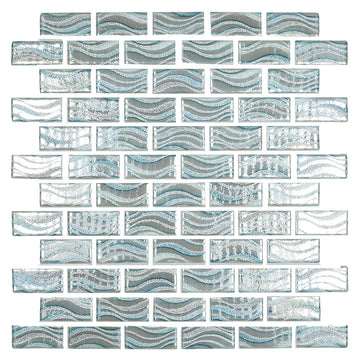 Glitter Grey, 1" x 2" Glass Tile | Mosaic Pool Tile by Vidrepur
