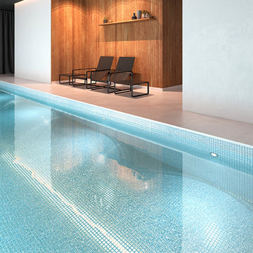 Glitter Sky, 1" x 1" Glass Tile | Mosaic Pool Tile by Vidrepur