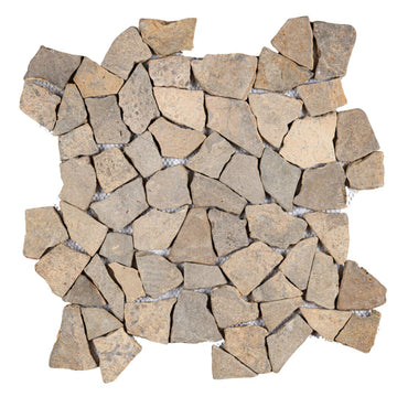 Golden Emperador, Pebble Tile | Flat Stone | Natural Stone Mosaics