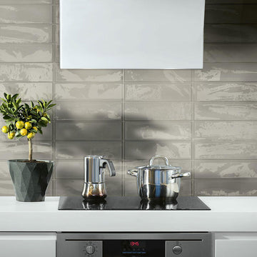 Grigio Block Glossy, 4" x 12" Porcelain Tile | Floor & Wall Tile