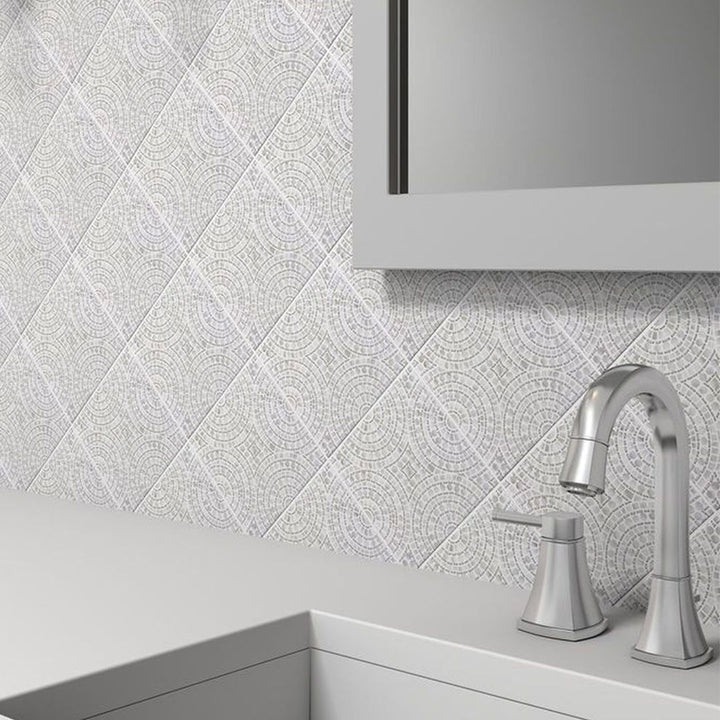 Halo Silver, 5" x 5" Ceramic Tile | Kitchen Backsplash Tile
