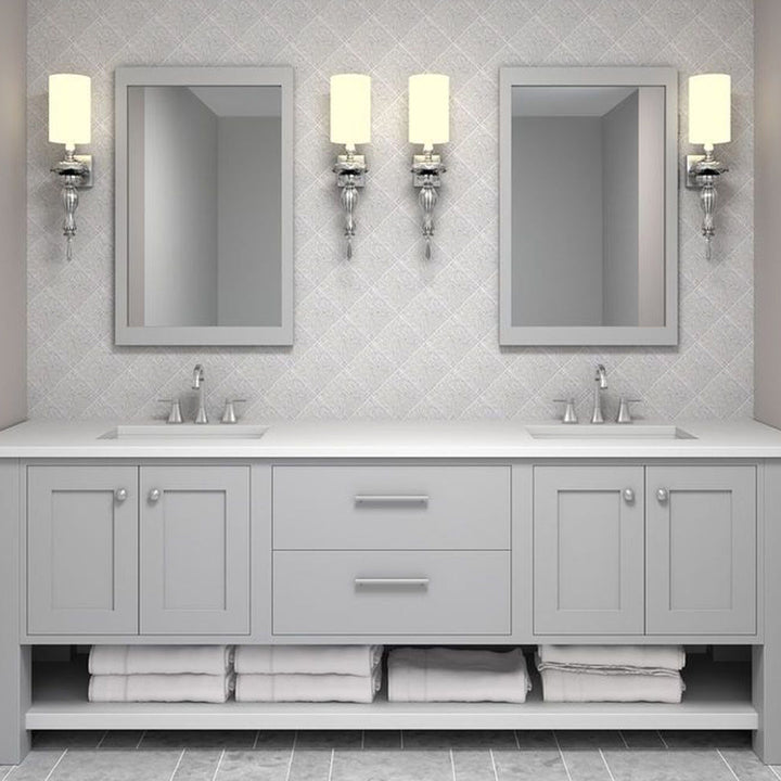 Halo Silver, 5" x 5" Ceramic Tile | Kitchen Backsplash Tile