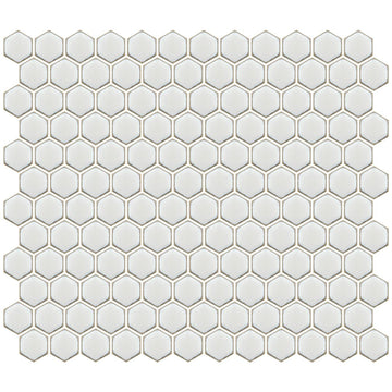 Hex Crystal White, Hexagon Porcelain Tile | Fujiwa Pool Tile
