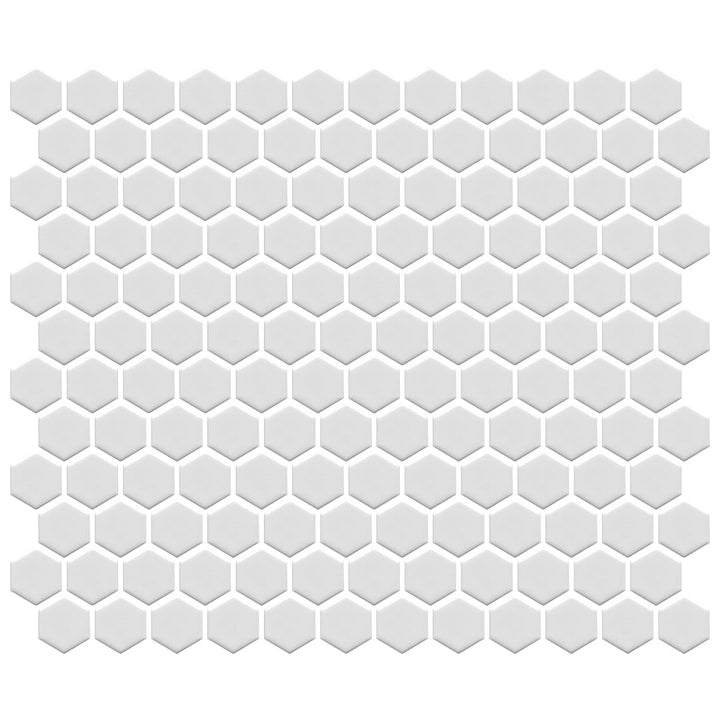Matte White, Hexagon Porcelain Tile | Fujiwa Pool Tile
