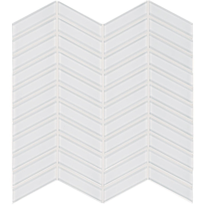 Ice Chevron, Glass Tile | Tesoro Backsplash & Wall Tile