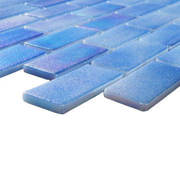 Indigo Ebb, 1" x 2" Glass Tile | Pool, Spa, & Kitchen Tile