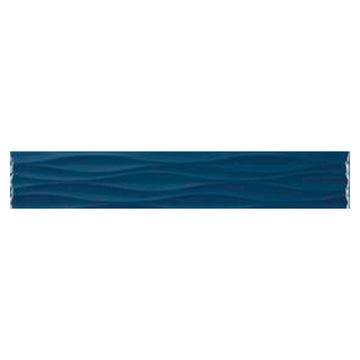 Krea Deep Sea Ripple Deco, 4" x 16" Ceramic Tile | Backsplash Tile