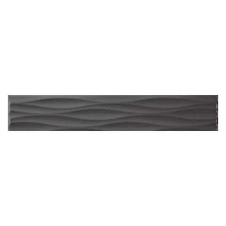 Krea Midnight Ripple Deco, 4" x 16" Ceramic Tile | Backsplash Tile