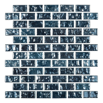 Level Blue, 1" x 2" Glass Tile | Mosaic Pool Tile by Vidrepur