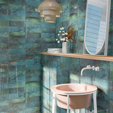 Marza Aqua, 4" x 12" Ceramic Tile | Backsplash & Wall Tile by MSI