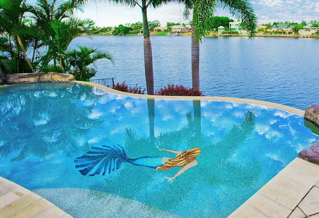 Mermaid pool mosaics