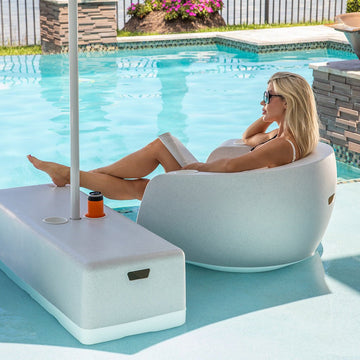 Moon Chair with Black Cupholders | Luxury Pool Chair by Tenjam