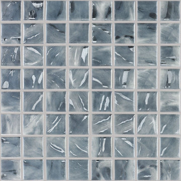 Oasis Grey, 1.5" x 1.5" Glass Tile | Pool, Spa, & Kitchen Tile