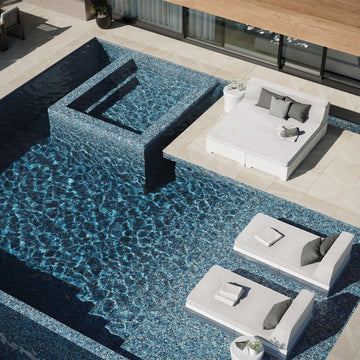 Oasis Royal, 1.5" x 1.5" + 1" x 1" Glass Tile | Pool, Spa, & Kitchen Tile