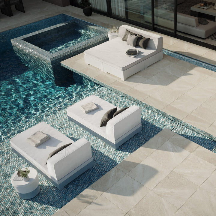 Oasis Turquoise, 1.5" x 1.5" + 1" x 1" Glass Tile | Pool, Spa, & Kitchen Tile