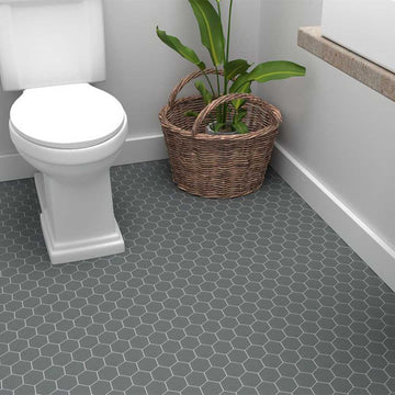 Porcelart Grey Matte, Hexagon Porcelain Tile | Anthology