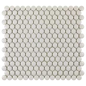 Porcelart Taupe Matte, Penny Round | Porcelain Tile Anthology