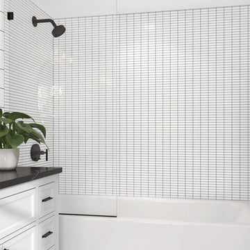 Porcelart White Glossy, 1" x 3" | Porcelain Tile by Anthology