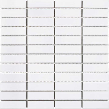 Porcelart White Glossy, 1" x 3" | Porcelain Tile by Anthology